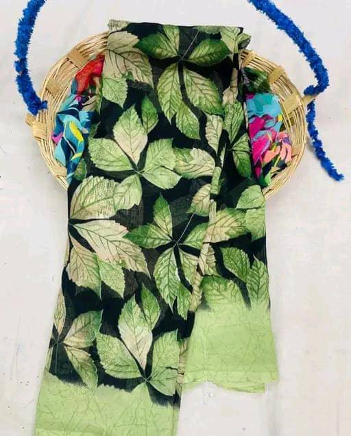 PARVANYA FASHION HUB Georgette Printed Regular Saree With Unstitched Blouse Piece ( Green )     			PARVANYA FASHION HUB Georgette Printed Regular Saree With Unstitched Blouse Piece ( Green )