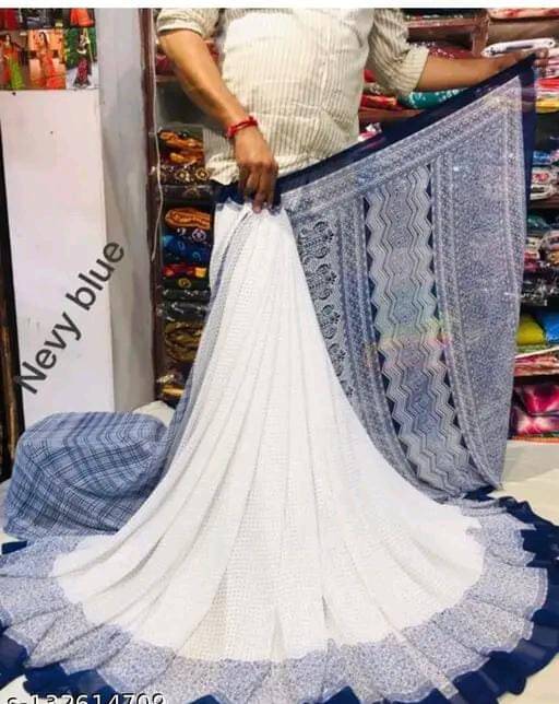 PARVANYA FASHION HUB Georgette Printed Regular Saree With Unstitched Blouse Piece ( Blue )     			PARVANYA FASHION HUB Georgette Printed Regular Saree With Unstitched Blouse Piece ( Blue )