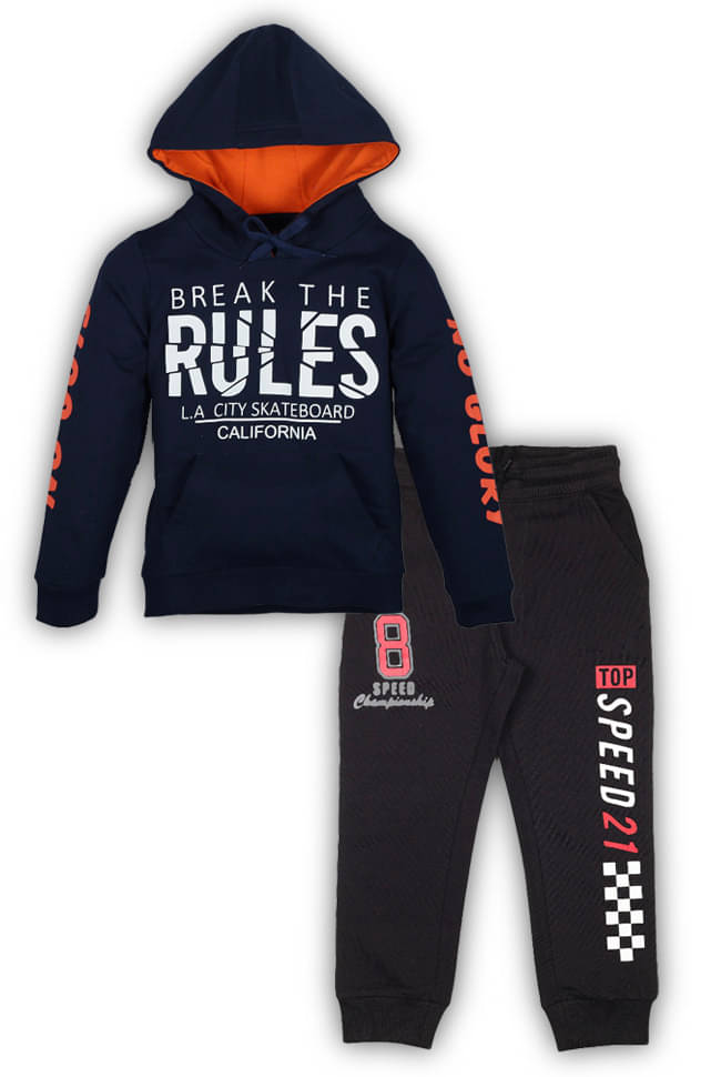     			PLUM TREE Pack of 1 Boys Cotton Sweatshirt & Trackpant Set ( Navy )