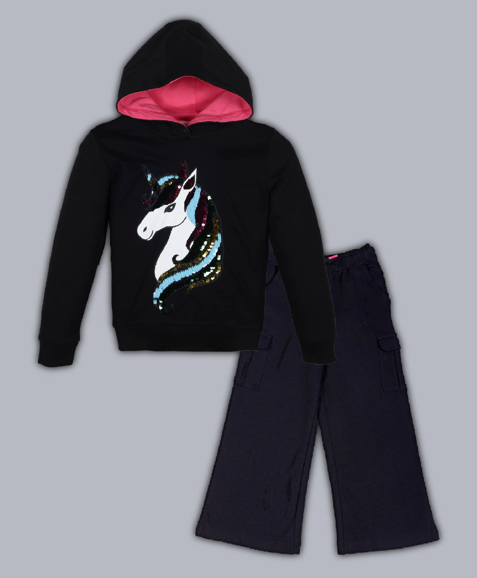 PLUM TREE Pack of 1 Girls 100% Cotton Sweatshirt & Joggers ( Black ) PLUM TREE Pack of 1 Girls 100% Cotton Sweatshirt & Joggers ( Black )
