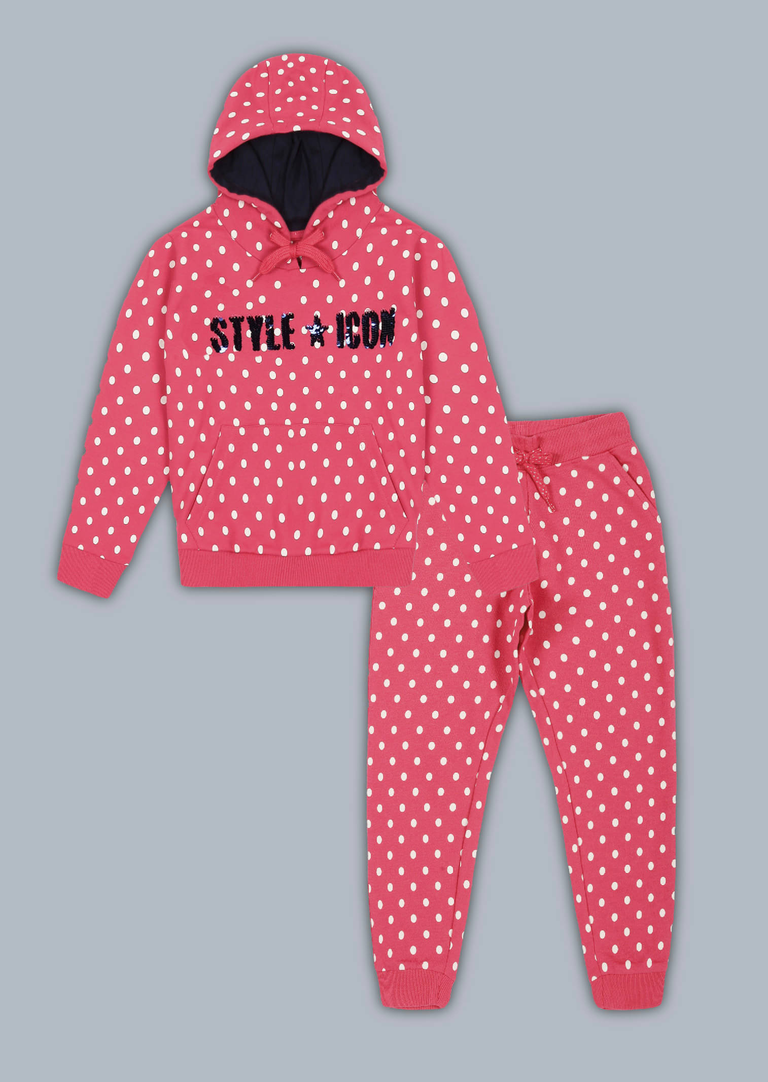     			PLUM TREE Pack of 1 Girls 100% Cotton Sweatshirt & Joggers ( Red )