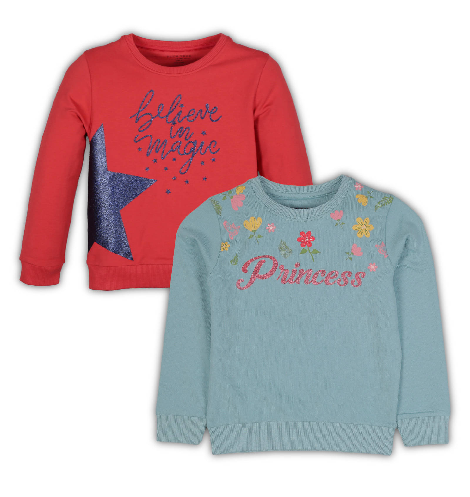     			PLUM TREE Pack of 2 Girls Cotton Sweatshirt ( Green )