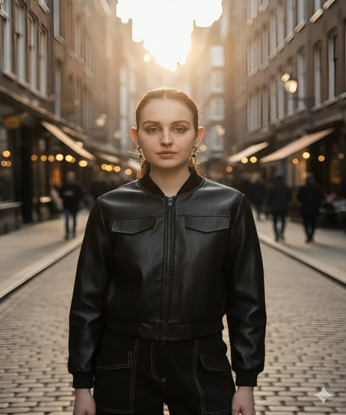 PLUS PARADISE Women High Neck Leather Jacket ( Black ) PLUS PARADISE Women High Neck Leather Jacket ( Black )