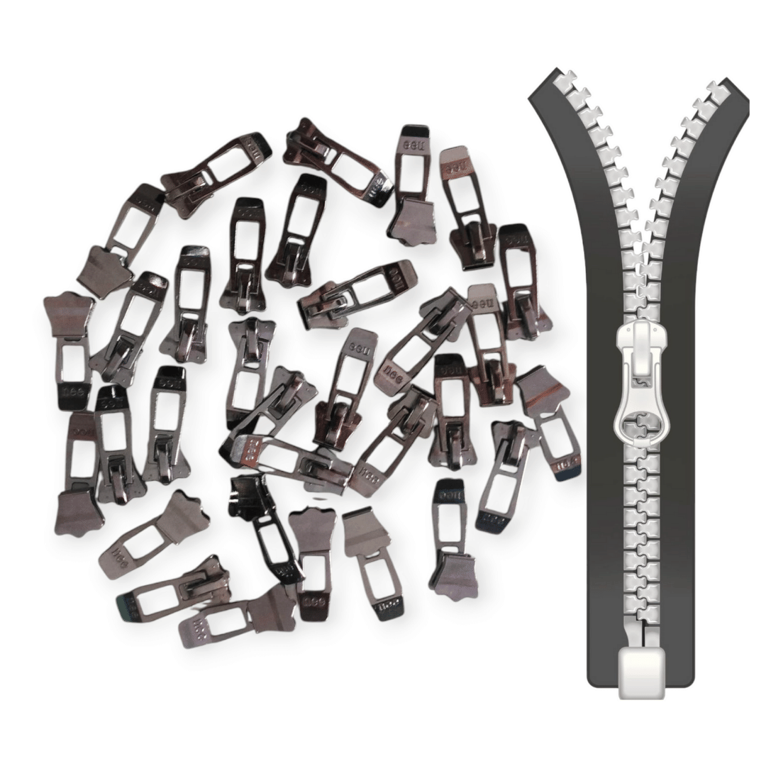     			(pack of 30) Premium Auto Lock Zip Runner for Jacket, Bag & Hoodie – Metal Zipper Slider