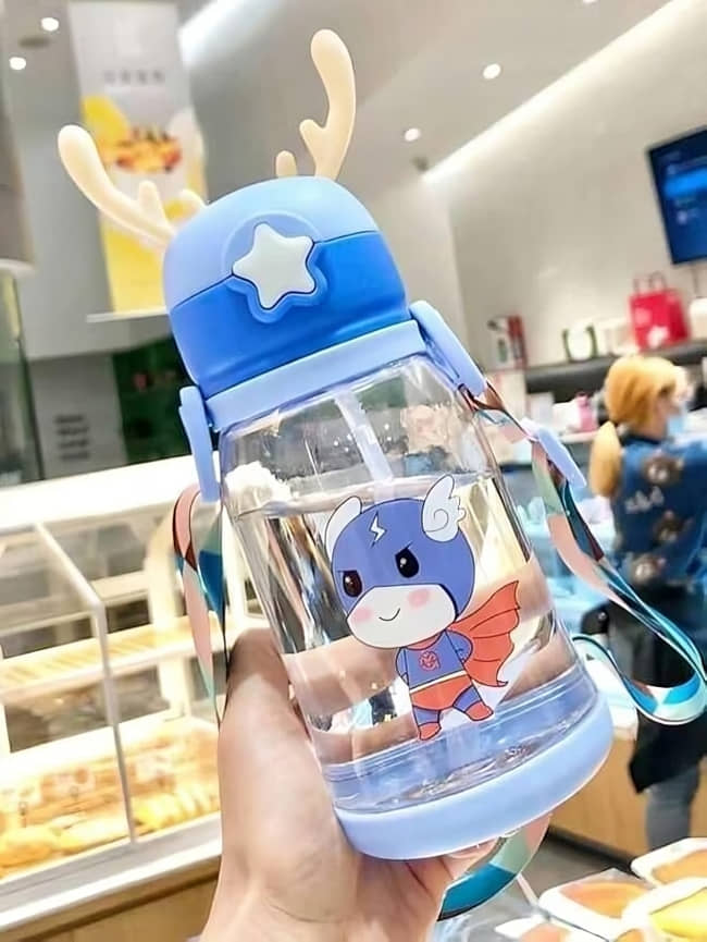 Purple Dust BPA Free Reusable leak proof Deer Horn Design Water Bottle For Kids - Stationery | Buy online on ZillyBuy