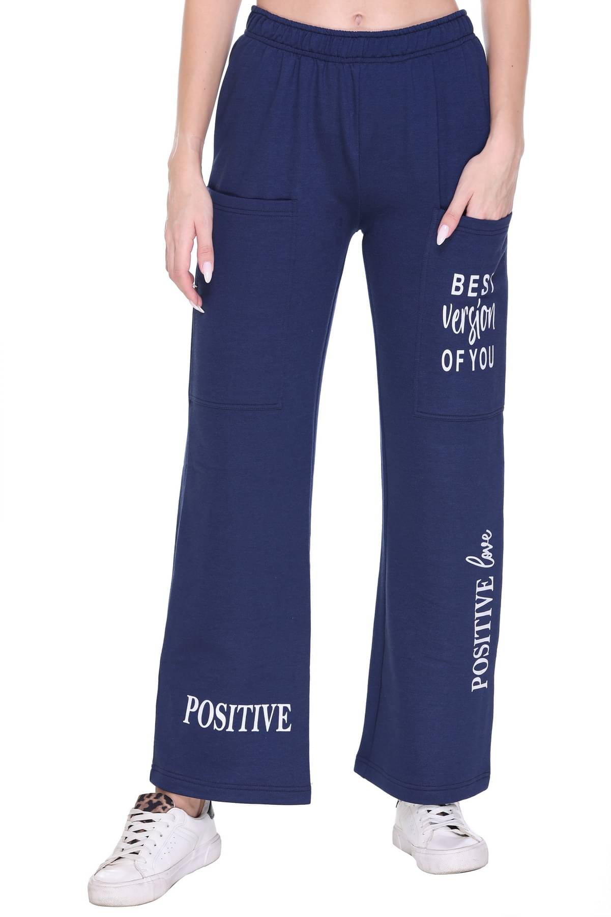     			RF RAVES Women Cotton Casual Trousers ( Blue )