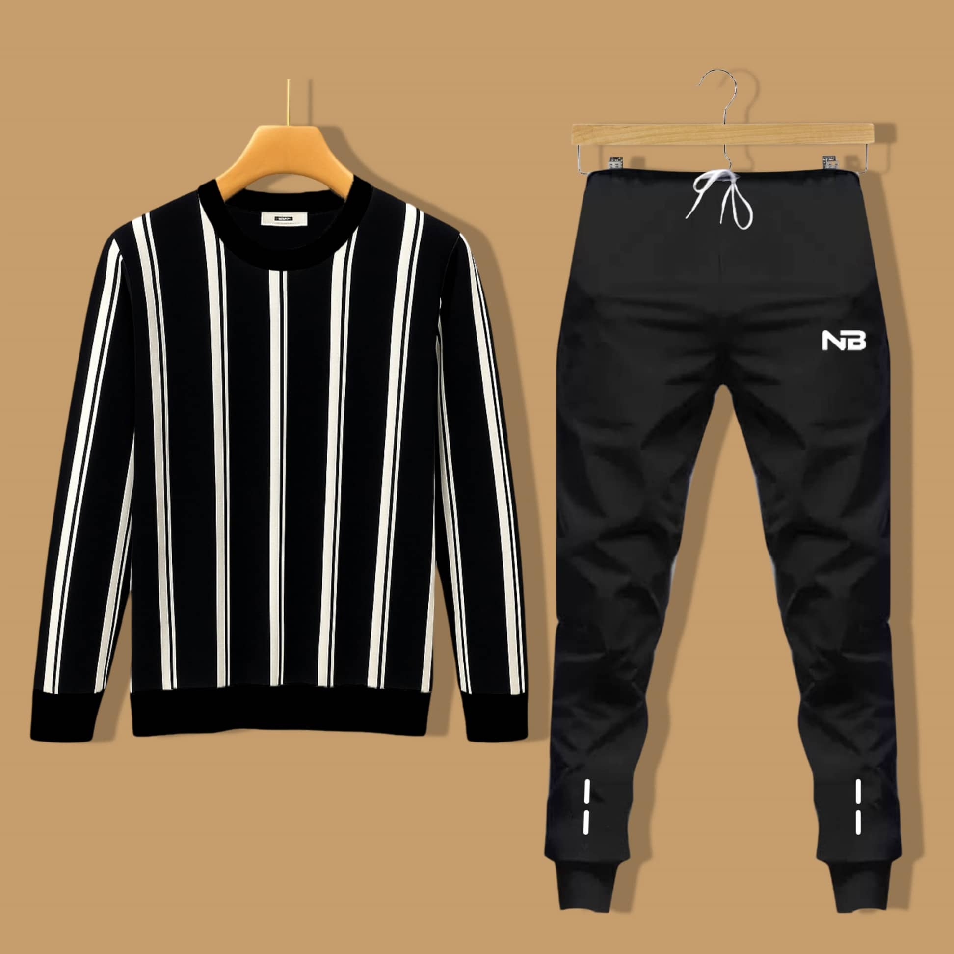 RR Enterprises Black Cotton Blend Regular Fit Men's Tracksuit ( Pack of 2 )