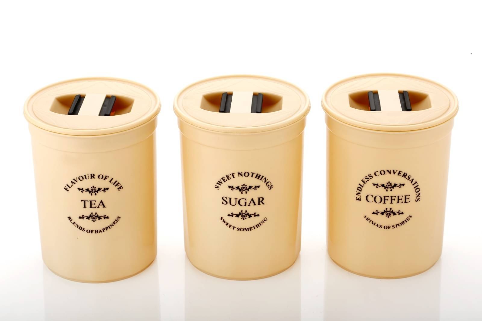 Rameshtha TCS CONTAINER Plastic Cream Tea/Coffee/Sugar Container ( Set of 3 ) Rameshtha TCS CONTAINER Plastic Cream Tea/Coffee/Sugar Container ( Set of 3 )