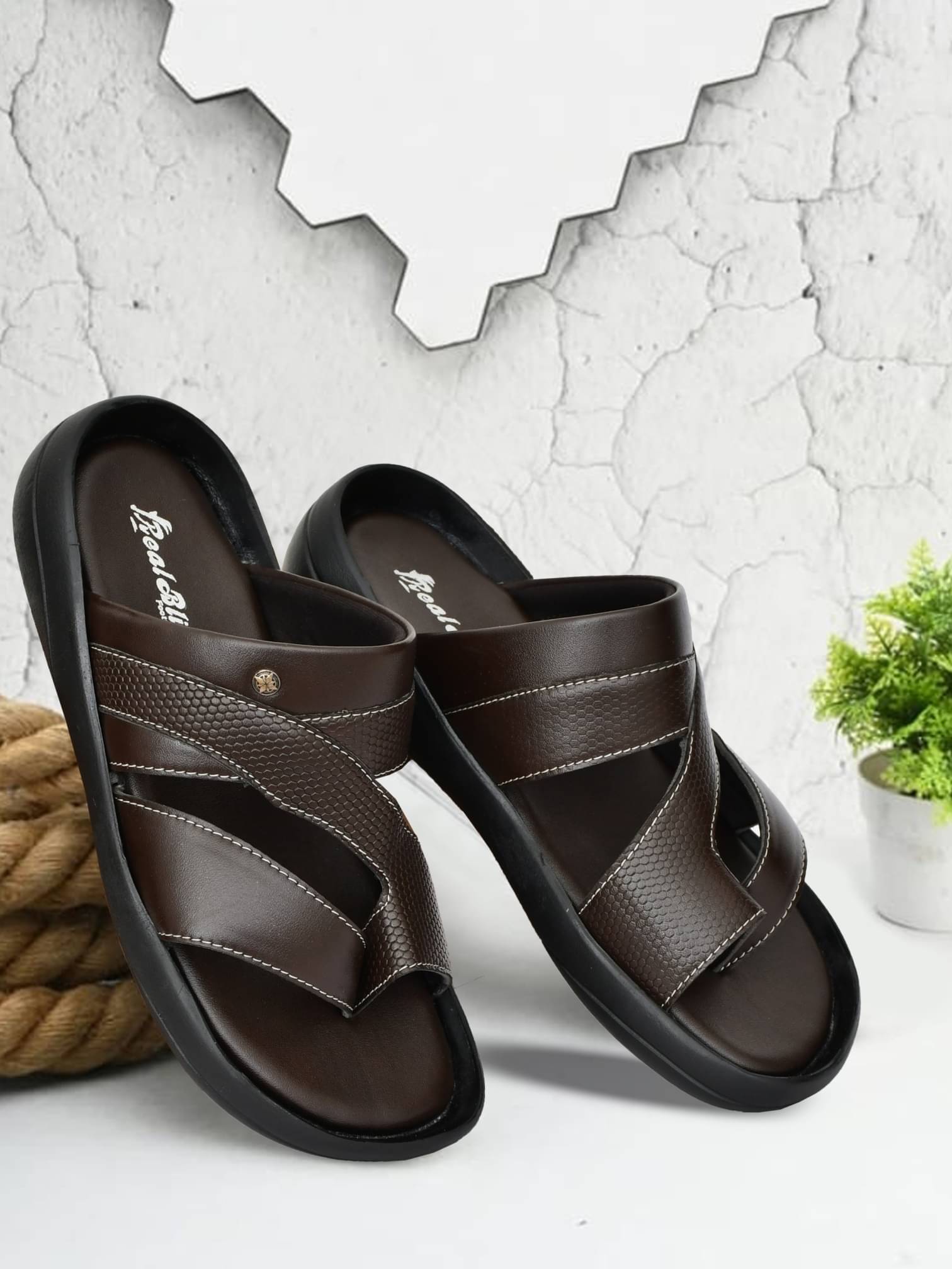     			Real Bliss - Brown Men's Sandals