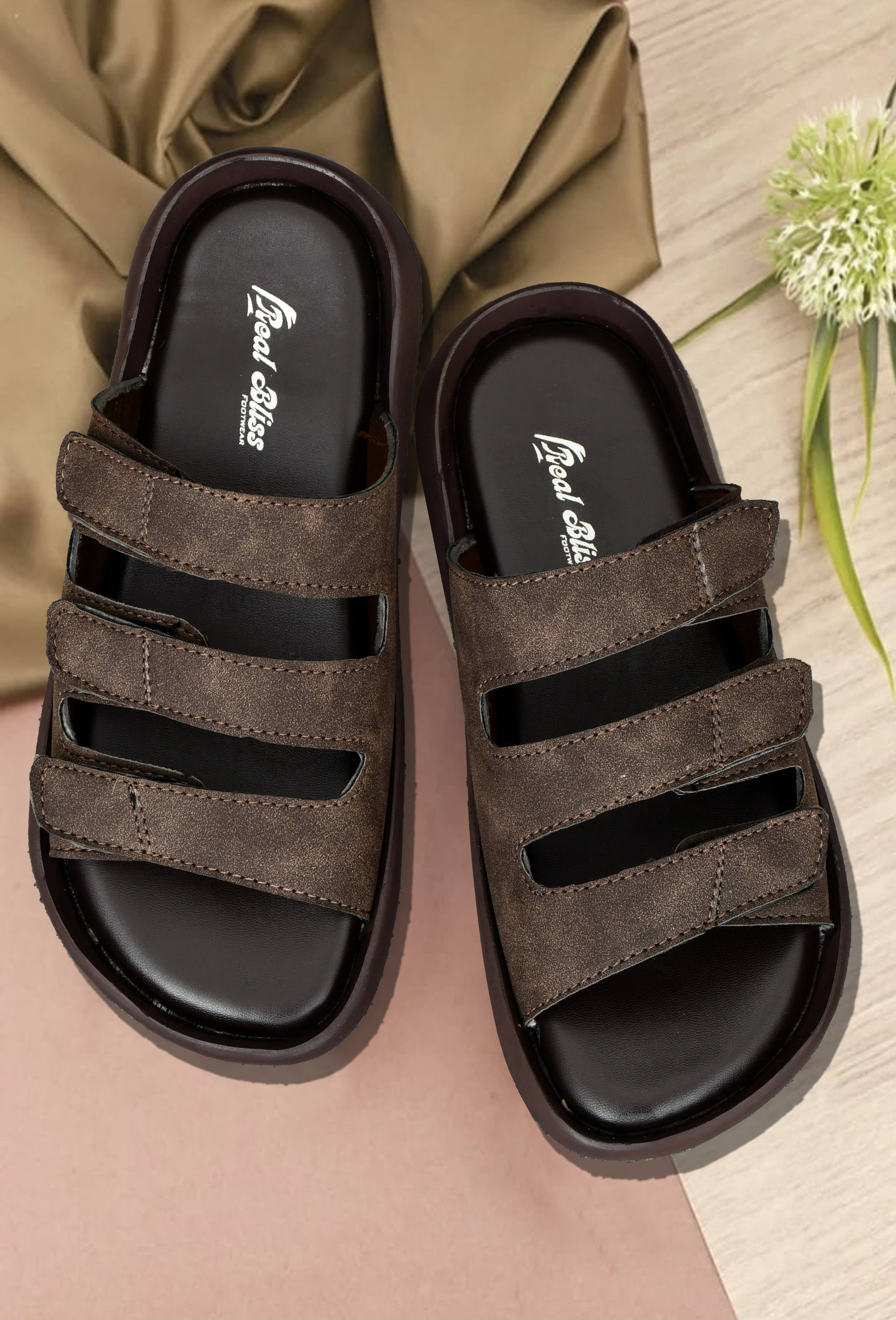     			Real Bliss - Brown Men's Sandals