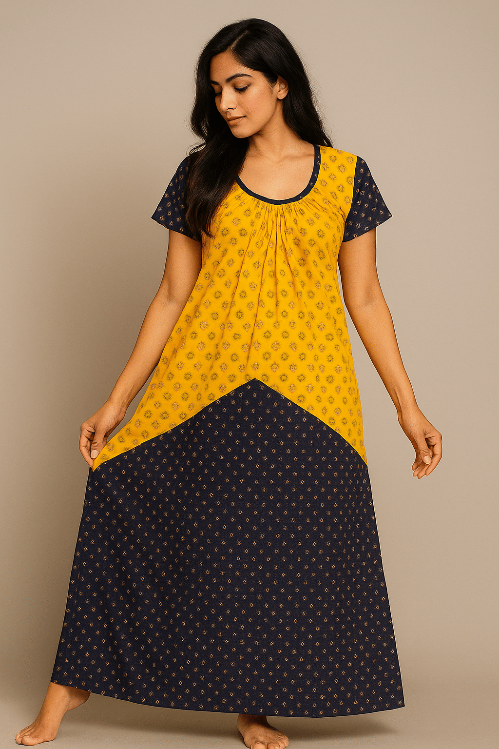 SUCHITRA STORE Cotton Printed Women Regular Nighty ( Multi Color ) SUCHITRA STORE Cotton Printed Women Regular Nighty ( Multi Color )