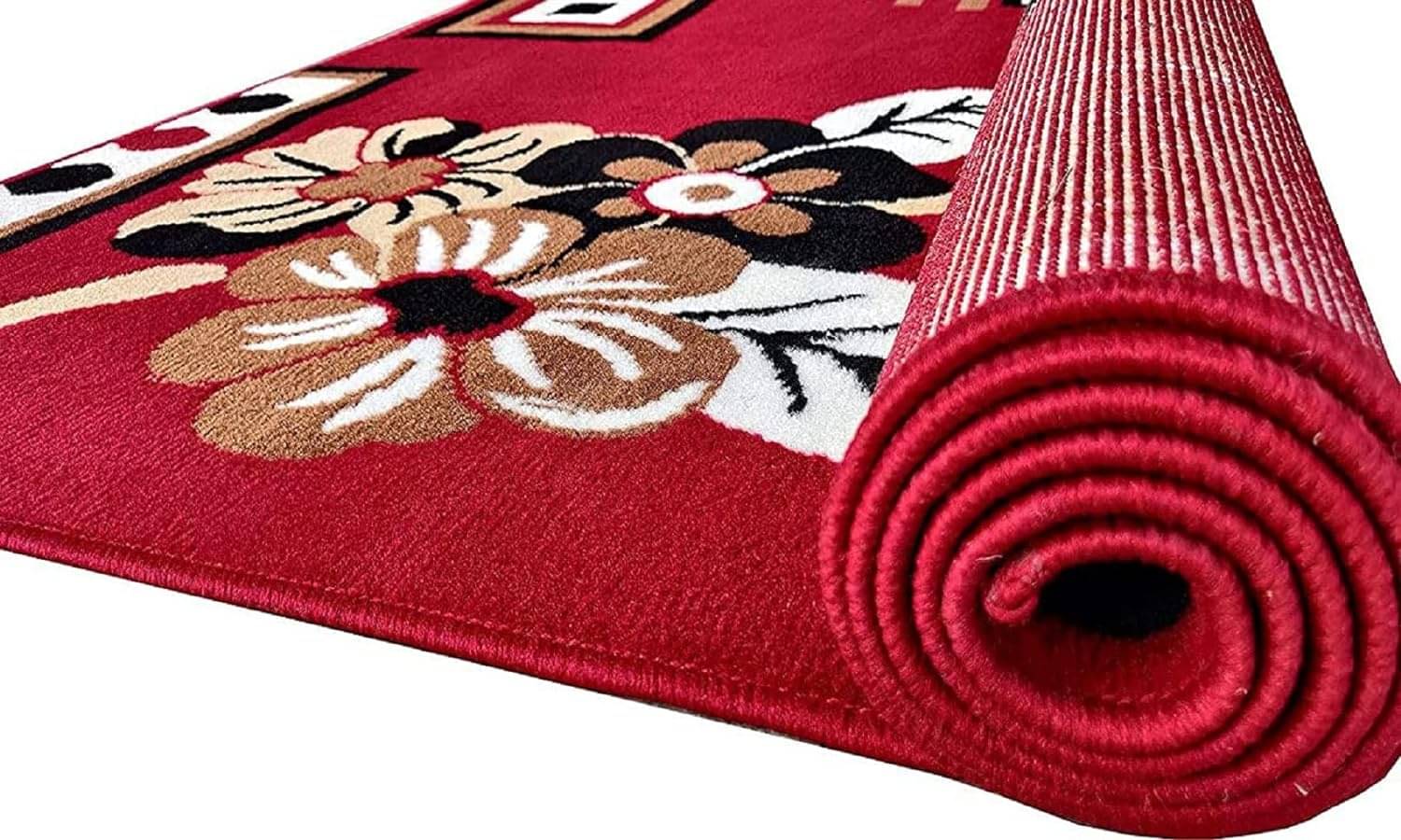     			Sana Carpet Red Silk Carpet Floral 5x7 Ft