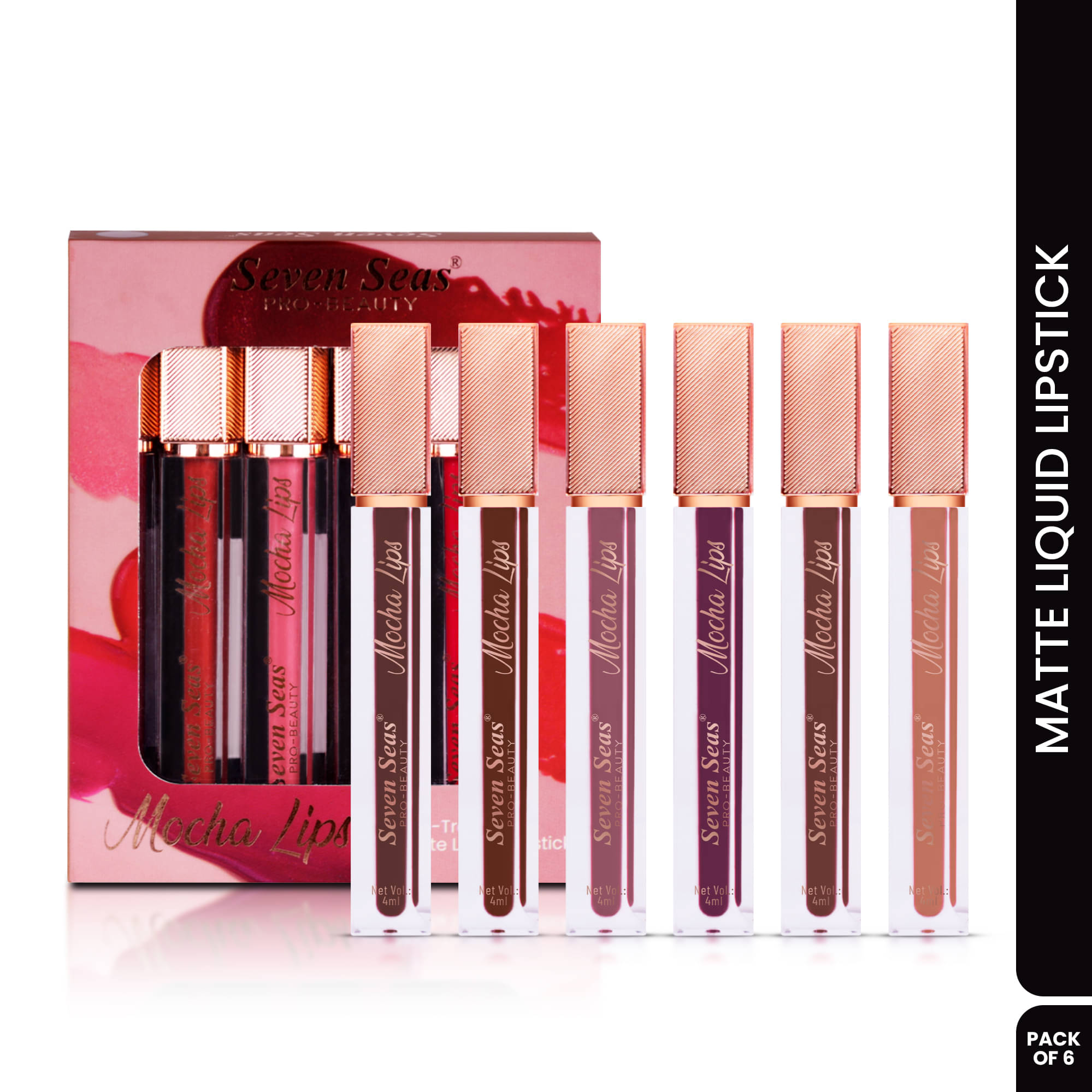 Seven Seas Red Matte Long Lasting Liquid Lipstick ( Pack of 6 ) Seven Seas Red Matte Long Lasting Liquid Lipstick ( Pack of 6 )