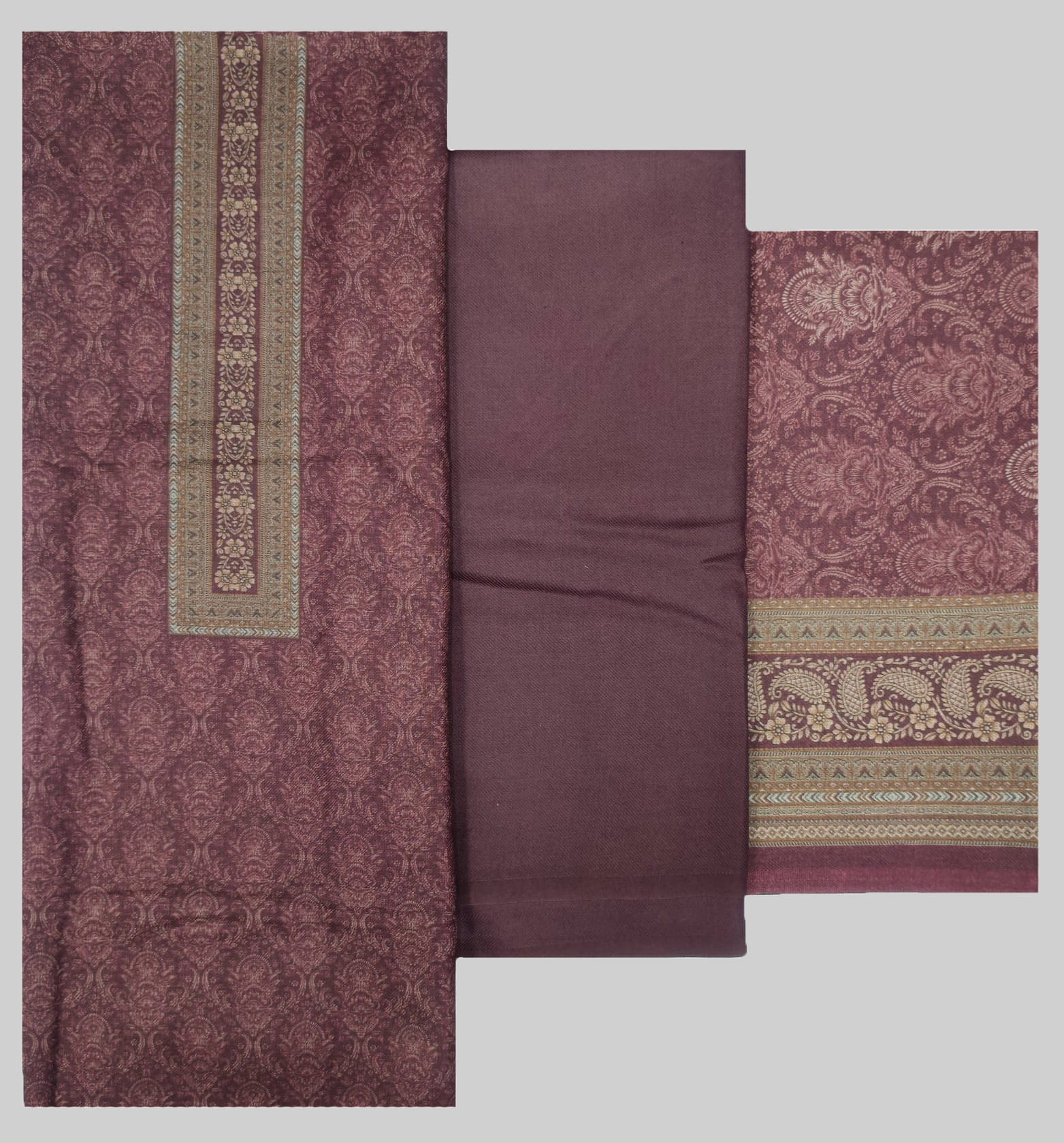 Soul Essence Women Woollen Unstitched Dress Material ( Purple ) Soul Essence Women Woollen Unstitched Dress Material ( Purple )