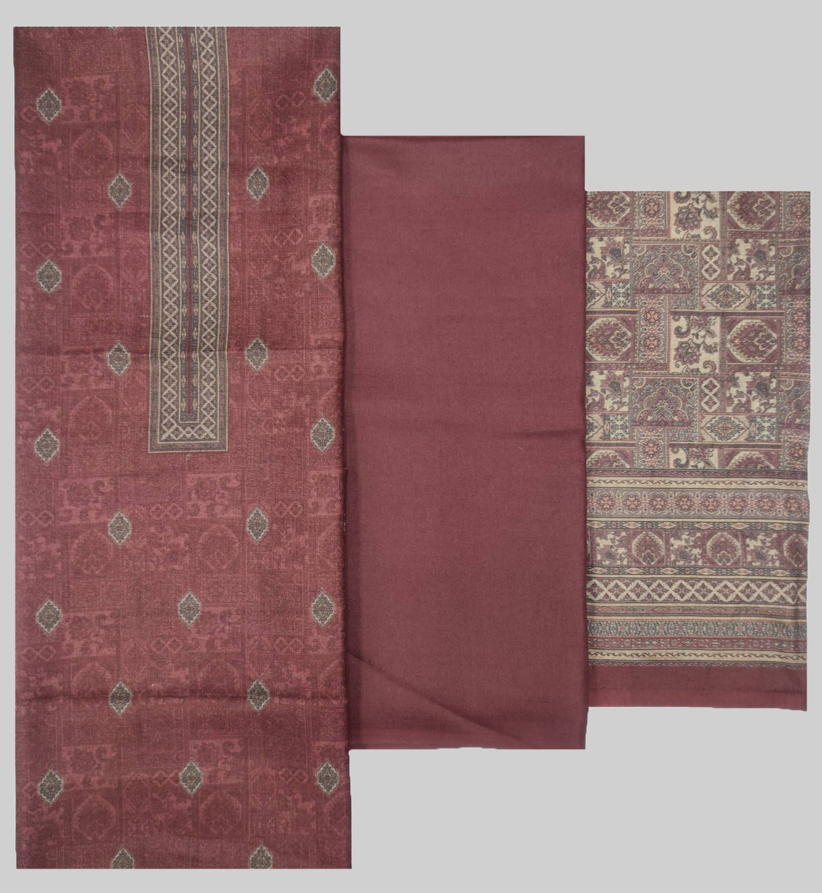 Soul Essence Women Woollen Unstitched Dress Material ( Maroon ) Soul Essence Women Woollen Unstitched Dress Material ( Maroon )