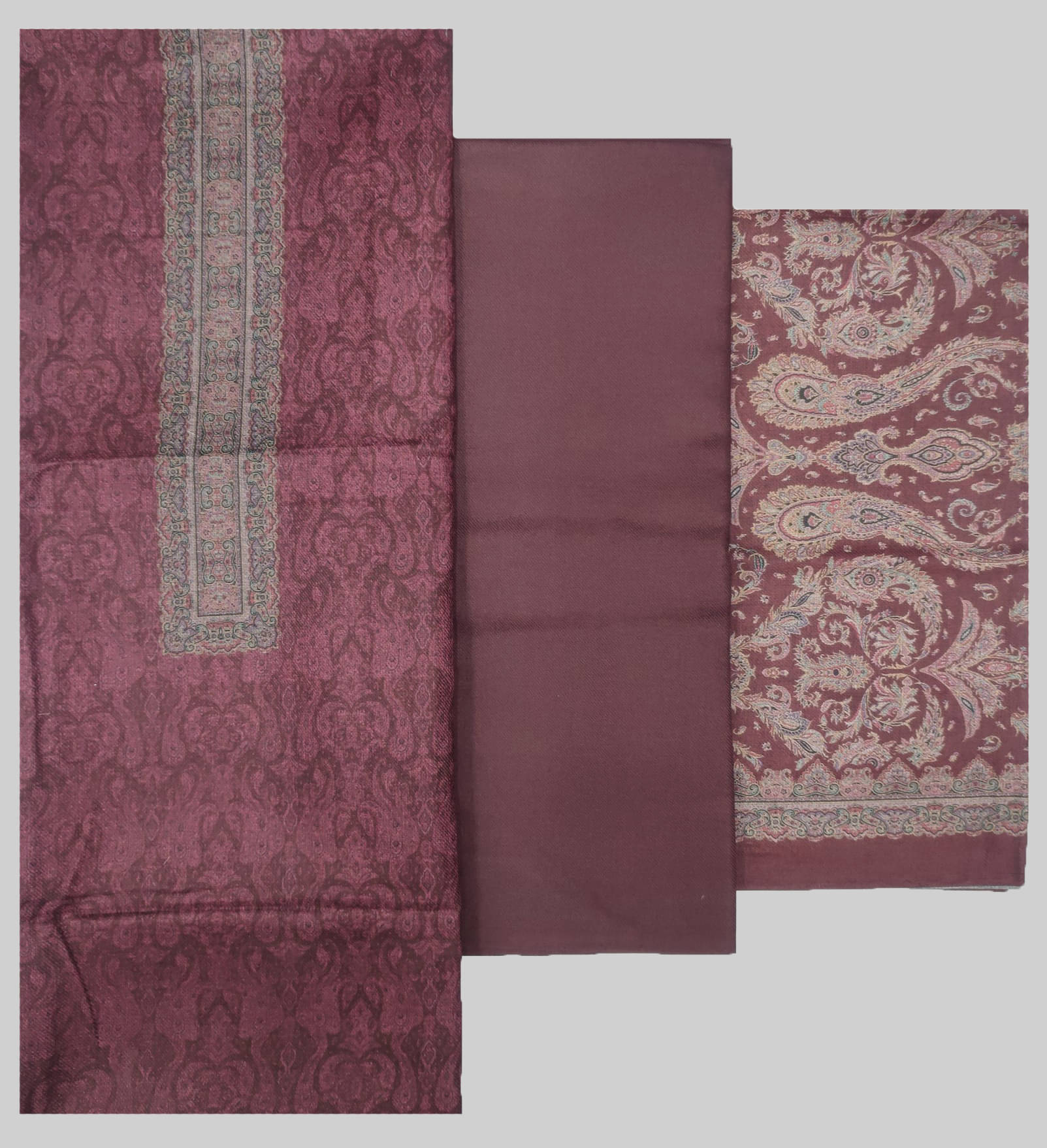 Soul Essence Women Woollen Unstitched Dress Material ( Maroon )     			Soul Essence Women Woollen Unstitched Dress Material ( Maroon )