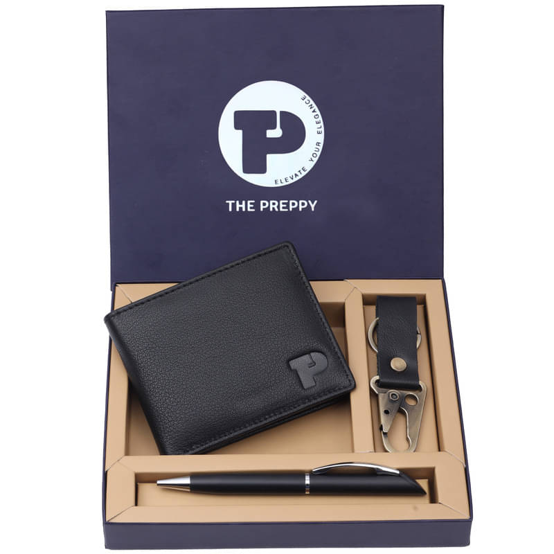     			THE PREPPY Leather Solid Men's RFID Wallet With 6 Slots For Card ( Black , Pack of 3 )