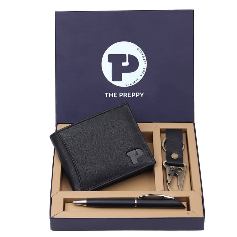    			THE PREPPY Leather Solid Men's RFID Wallet With 4 Slots For Card ( Black , Pack of 3 )