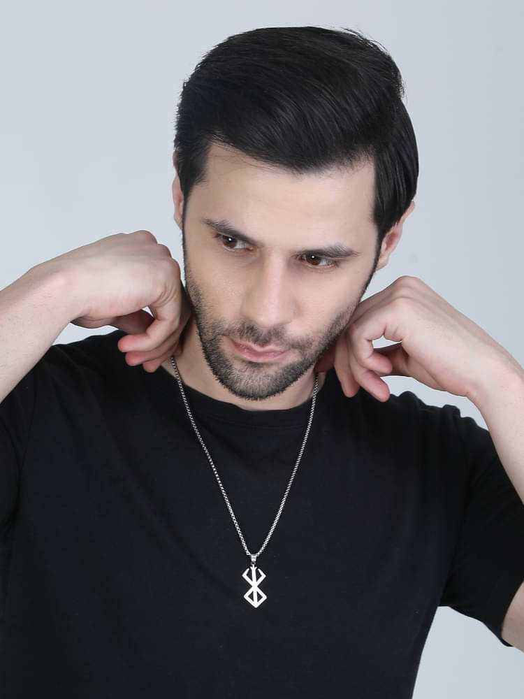 Thrillz Pendant For Men Silver Stainless Steel Neck Chain For Boys Gift for Men Boys     			Thrillz Pendant For Men Silver Stainless Steel Neck Chain For Boys Gift for Men Boys