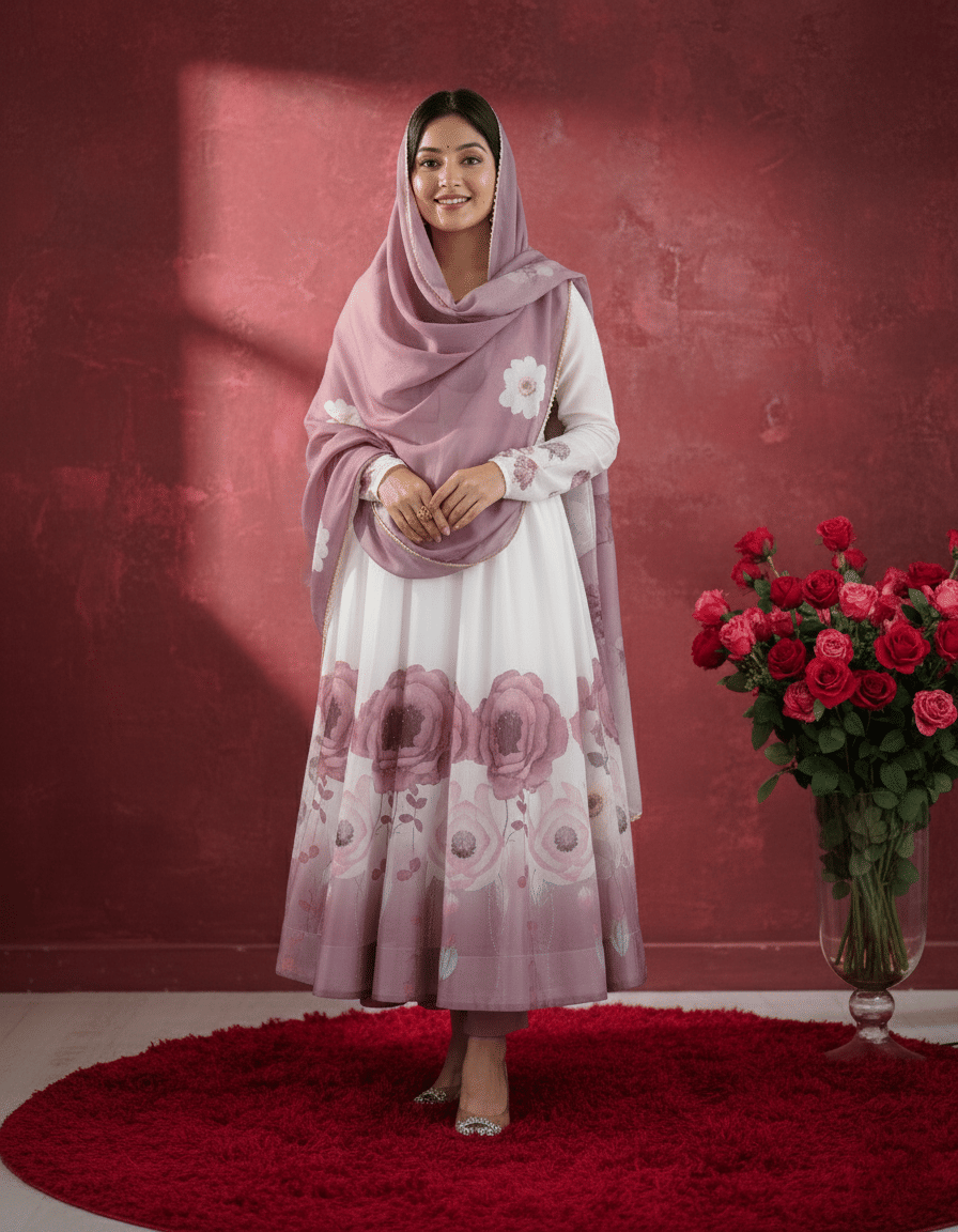 Trandtide Women Silk Anarkali Stitched Ethnic Gown With Dupatta ( Pink ) Trandtide Women Silk Anarkali Stitched Ethnic Gown With Dupatta ( Pink )