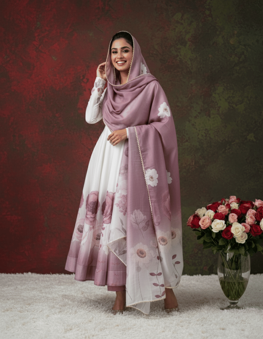 Trandtide Women Silk Anarkali Stitched Ethnic Gown With Dupatta ( Pink ) Trandtide Women Silk Anarkali Stitched Ethnic Gown With Dupatta ( Pink )