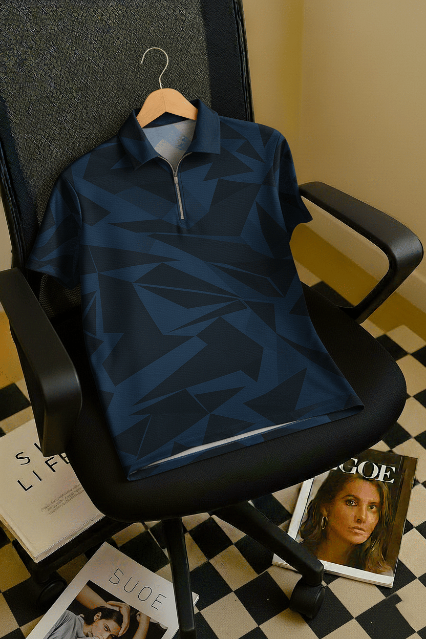 Try This Men Cotton Blend Regular Fit Colorblock Polo T Shirt ( Blue )     			Try This Men Cotton Blend Regular Fit Colorblock Polo T Shirt ( Blue )