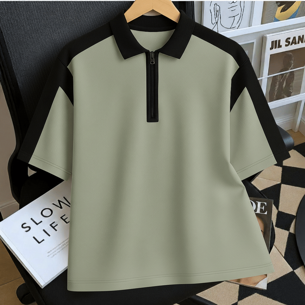 Try This Men Cotton Blend Regular Fit Colorblock Polo T Shirt ( Sea Green )     			Try This Men Cotton Blend Regular Fit Colorblock Polo T Shirt ( Sea Green )