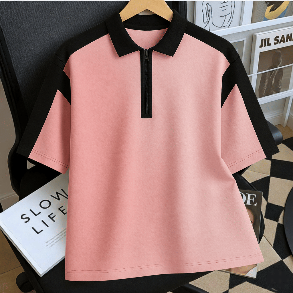 Try This Men Cotton Blend Regular Fit Colorblock Polo T Shirt ( Pink ) Try This Men Cotton Blend Regular Fit Colorblock Polo T Shirt ( Pink )