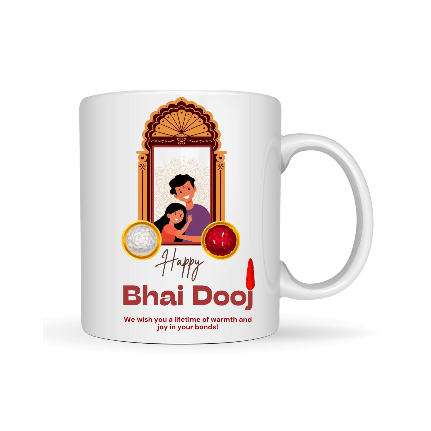    			VK Fashion Bhai Dooj Printed Ceramic Coffee Mug 350 mL ( Pack of 1 )