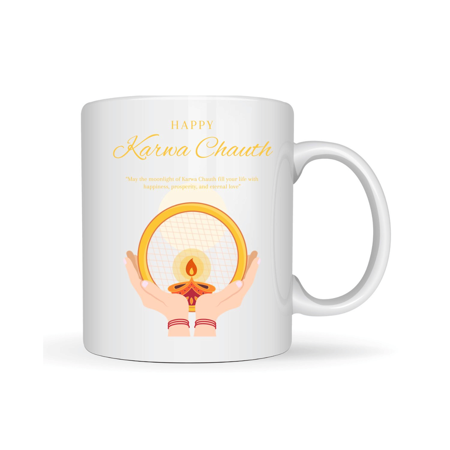     			VK Fashion Karwa Chauth Printed Ceramic Coffee Mug 350 mL ( Pack of 1 )