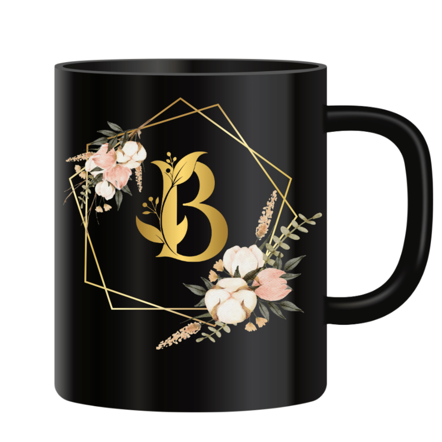     			VK Fashion Printed B Black Ceramic Coffee Mug 350 mL ( Pack of 1 )