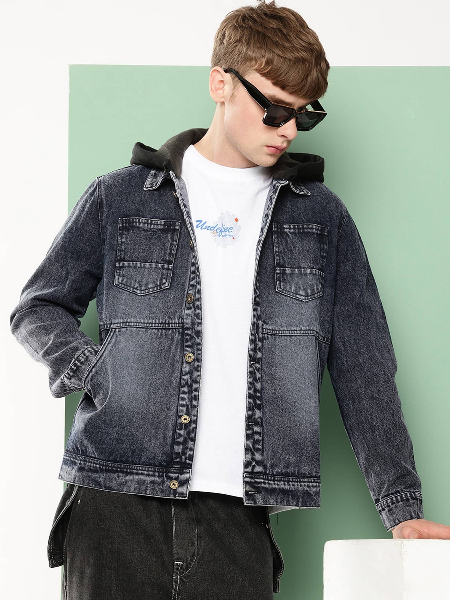     			VOXATI Denim Men's Denim Jacket - Grey ( Pack of 1 )