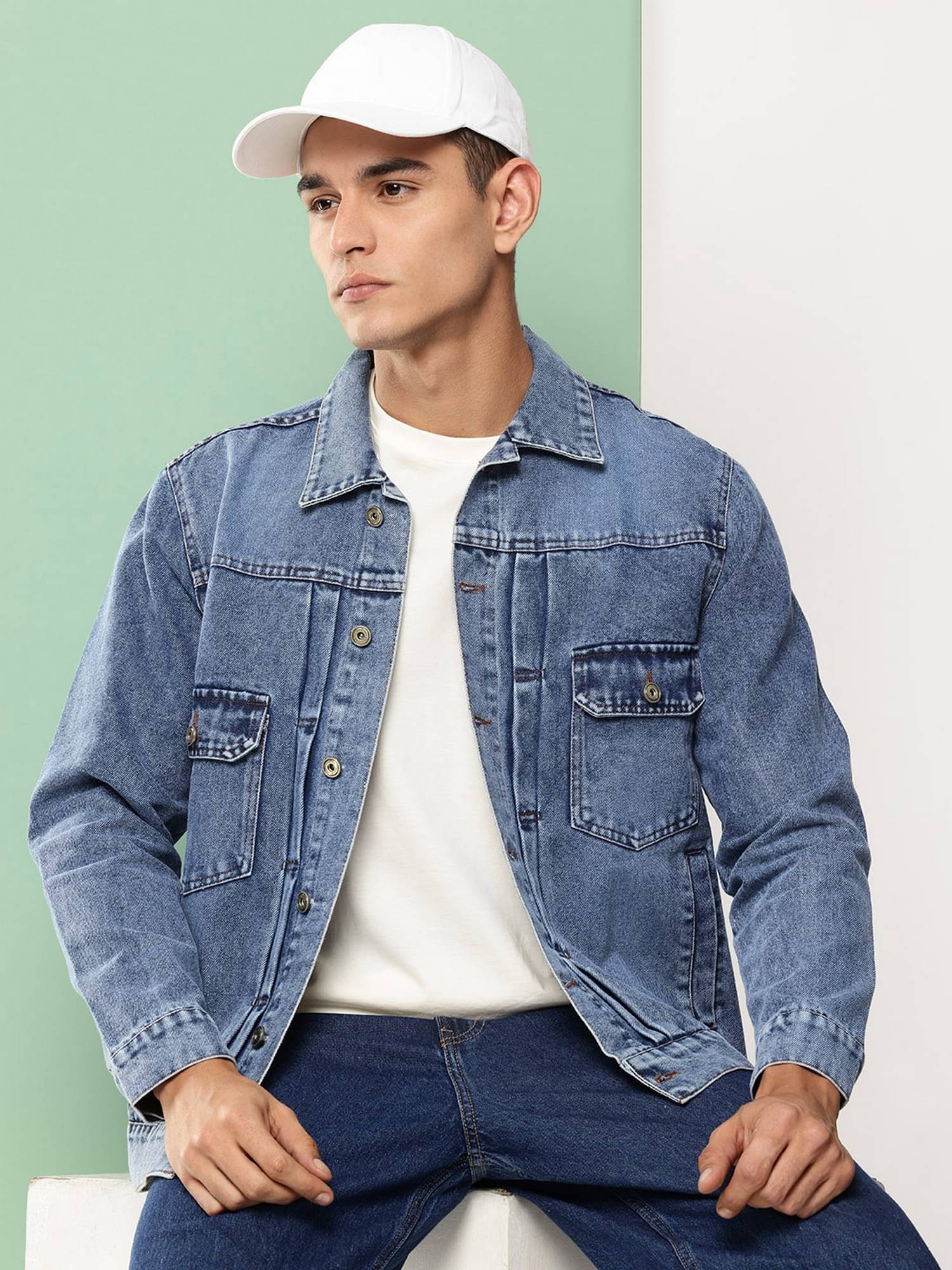 VOXATI Denim Men's Denim Jacket - Blue ( Pack of 1 ) VOXATI Denim Men's Denim Jacket - Blue ( Pack of 1 )