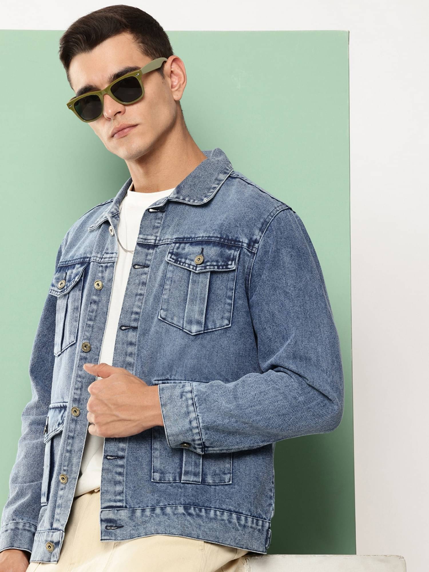 VOXATI Denim Men's Denim Jacket - Blue ( Pack of 1 ) VOXATI Denim Men's Denim Jacket - Blue ( Pack of 1 )
