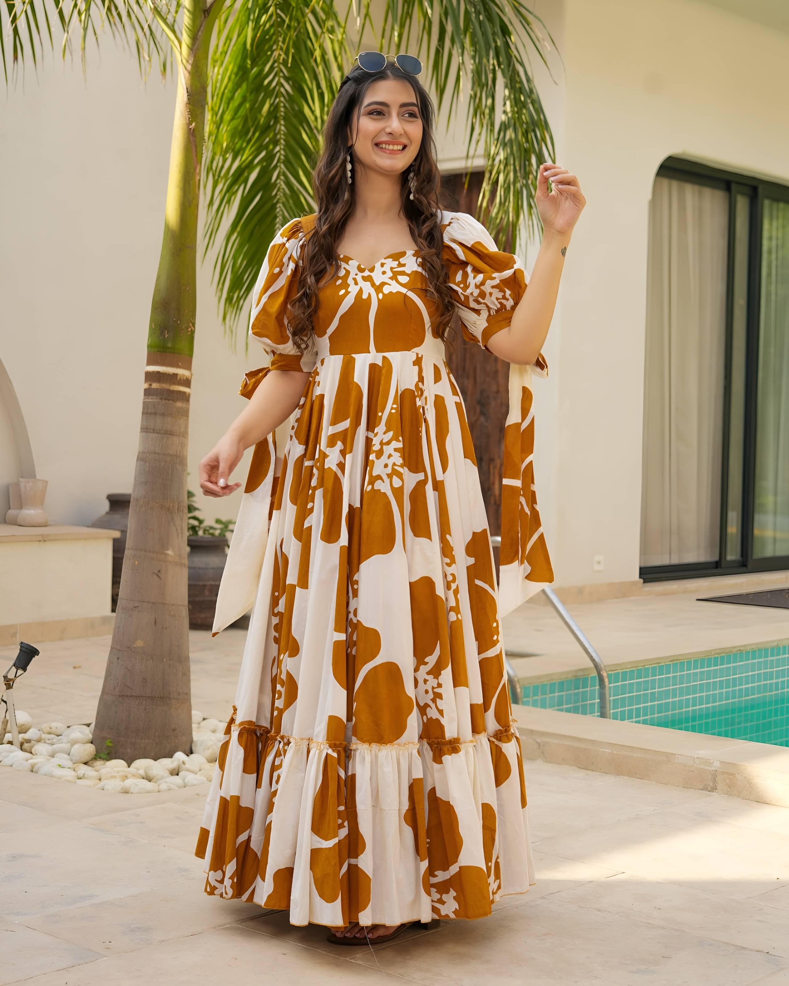 WHITE WORLD ENTERPRISE Women Rayon Anarkali Stitched Ethnic Gown ( Yellow ) WHITE WORLD ENTERPRISE Women Rayon Anarkali Stitched Ethnic Gown ( Yellow )