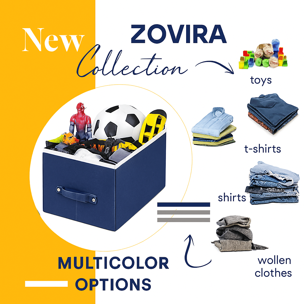 Waji Va Foldable Fabric Storage Box with Lid and Handle Multipurpose Organizer for Clothes Toys Sarees Towels and Books Collapsible Storage Basket for Home Bedroom and Wardrobe Waji Va Foldable Fabric Storage Box with Lid and Handle Multipurpose Organizer for Clothes Toys Sarees Towels and Books Collapsible Storage Basket for Home Bedroom and Wardrobe