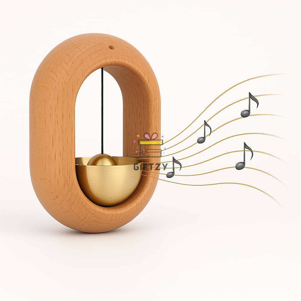 Wooden Finish Door Bell with Brass Gong No Drill Magnetic Wooden Door Chime Ghanti Gift Wooden Finish Door Bell with Brass Gong No Drill Magnetic Wooden Door Chime Ghanti Gift