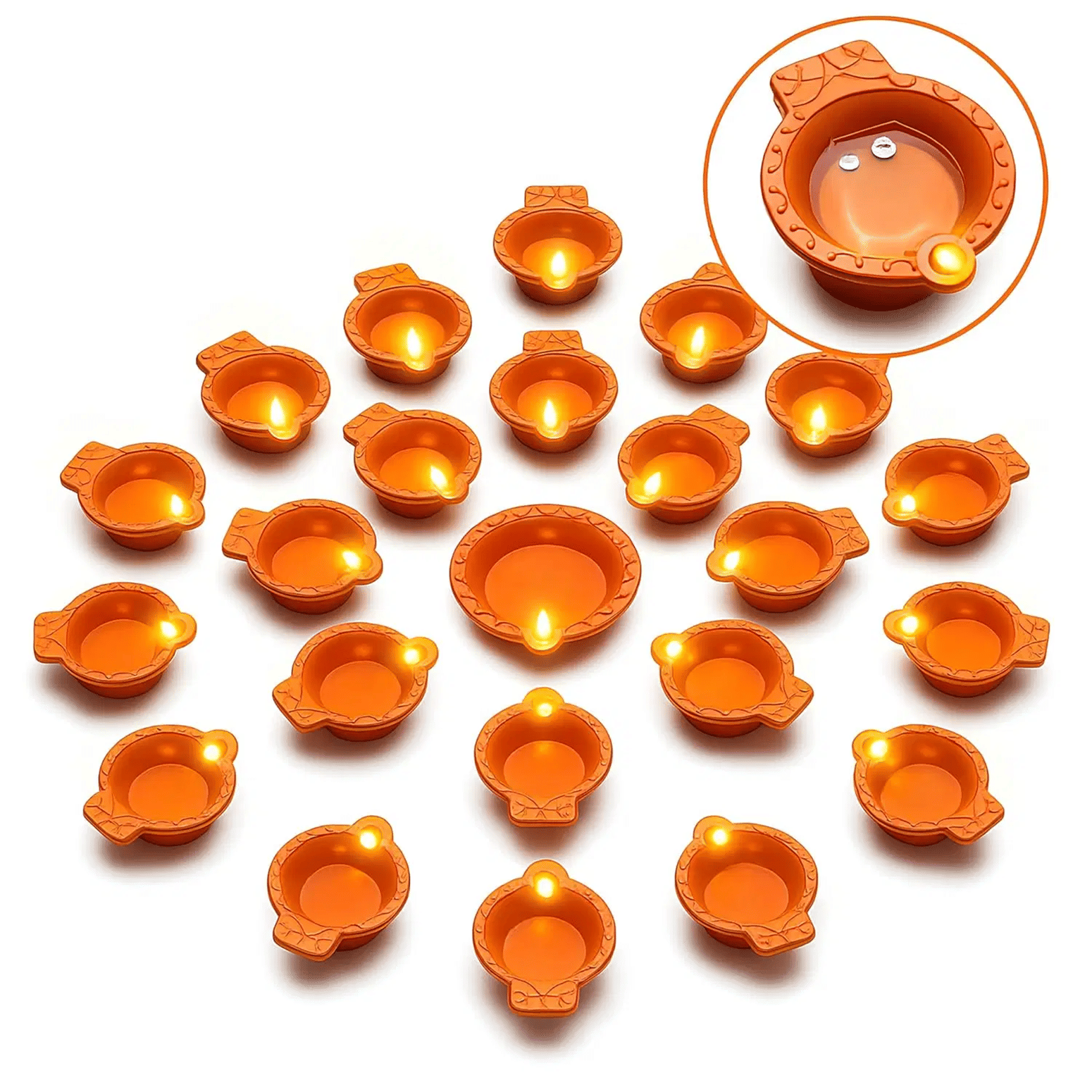     			funloof Plastic Floor Diya - Pack of 24