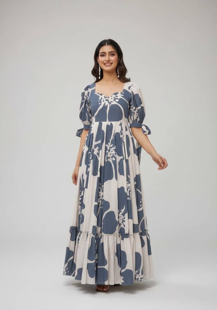 vivbut Women Rayon Anarkali Stitched Ethnic Gown ( Grey )     			vivbut Women Rayon Anarkali Stitched Ethnic Gown ( Grey )