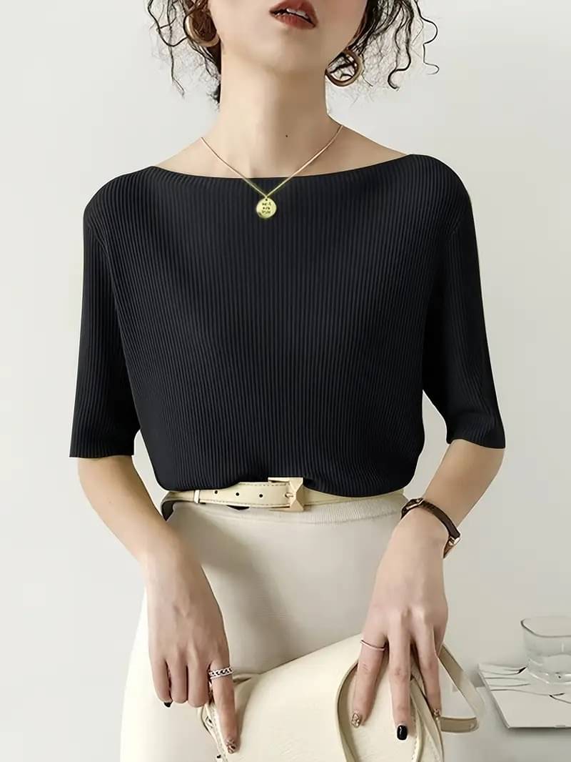 wanquila Women's Lycra Regular Top ( Black )     			wanquila Women's Lycra Regular Top ( Black )