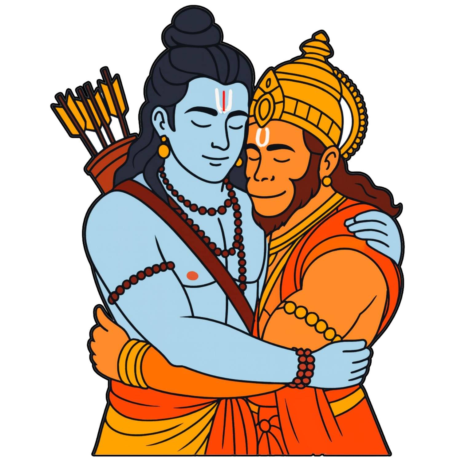     			18CM Shri Ram Hanuman Premium Vinyl Sticker