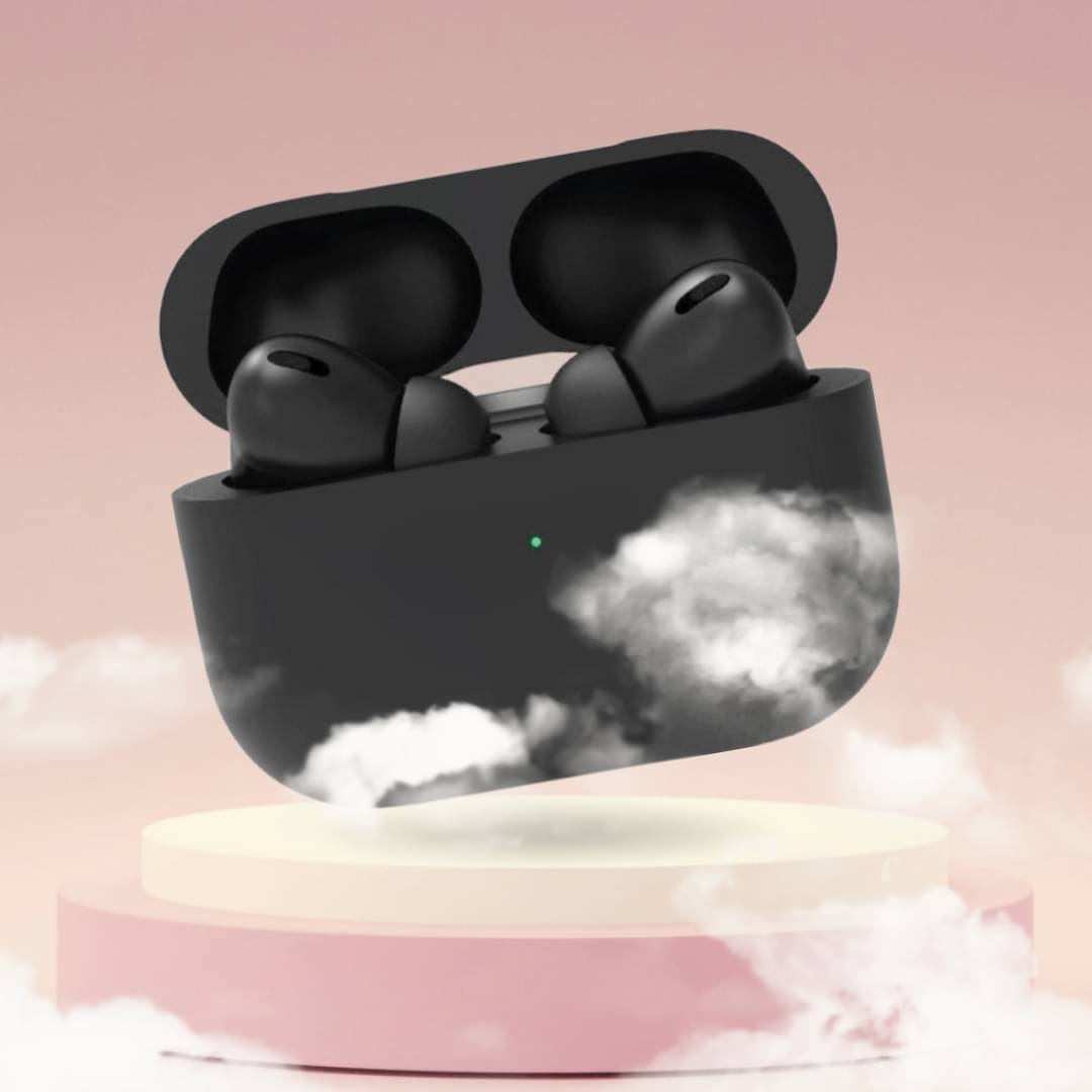     			AIR PODS PRO Bluetooth True Wireless (TWS) On Ear 4 Hours Playback Active Noise cancellation IPX4(Splash & Sweat Proof) Black