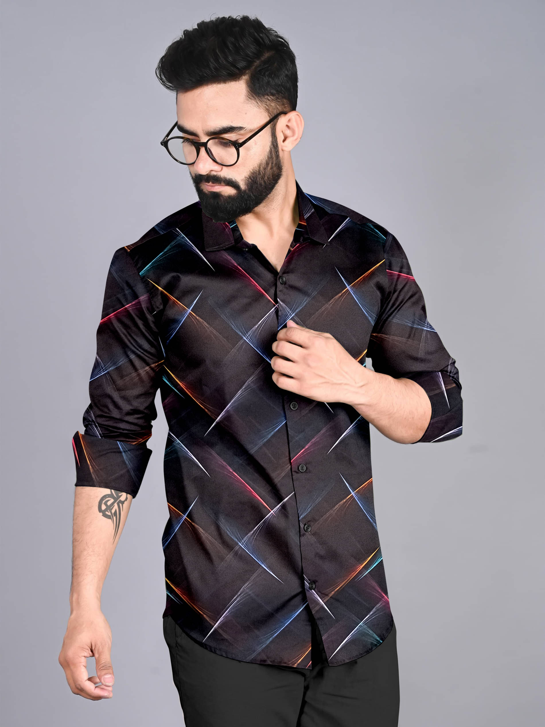 AITAVIKOVERSEAS Cotton Blend Regular Fit Solids Full Sleeves Men's Casual Shirt - Black ( Pack of 1 )     			AITAVIKOVERSEAS Cotton Blend Regular Fit Solids Full Sleeves Men's Casual Shirt - Black ( Pack of 1 )