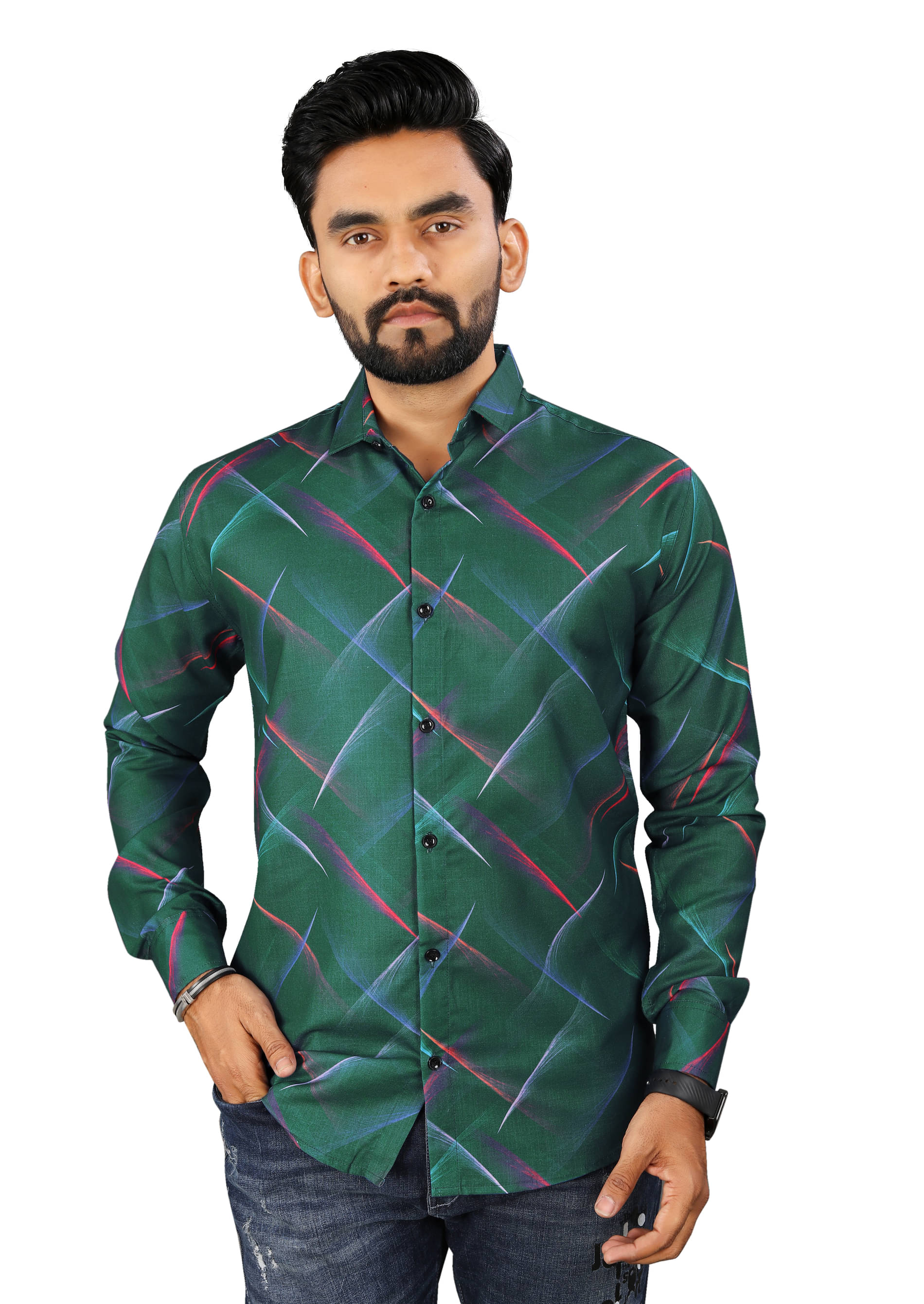 AITAVIKOVERSEAS Cotton Blend Regular Fit Solids Full Sleeves Men's Casual Shirt - Green ( Pack of 1 )     			AITAVIKOVERSEAS Cotton Blend Regular Fit Solids Full Sleeves Men's Casual Shirt - Green ( Pack of 1 )