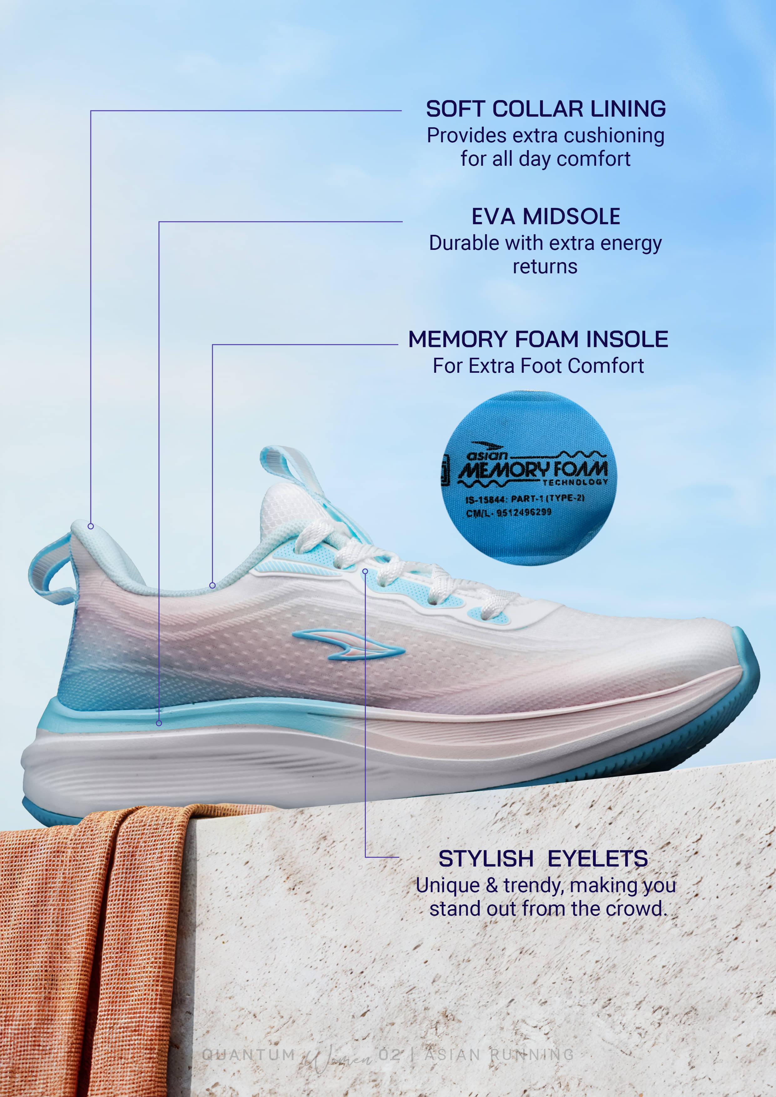 ASIAN - Blue Women's Running Shoes     			ASIAN - Blue Women's Running Shoes