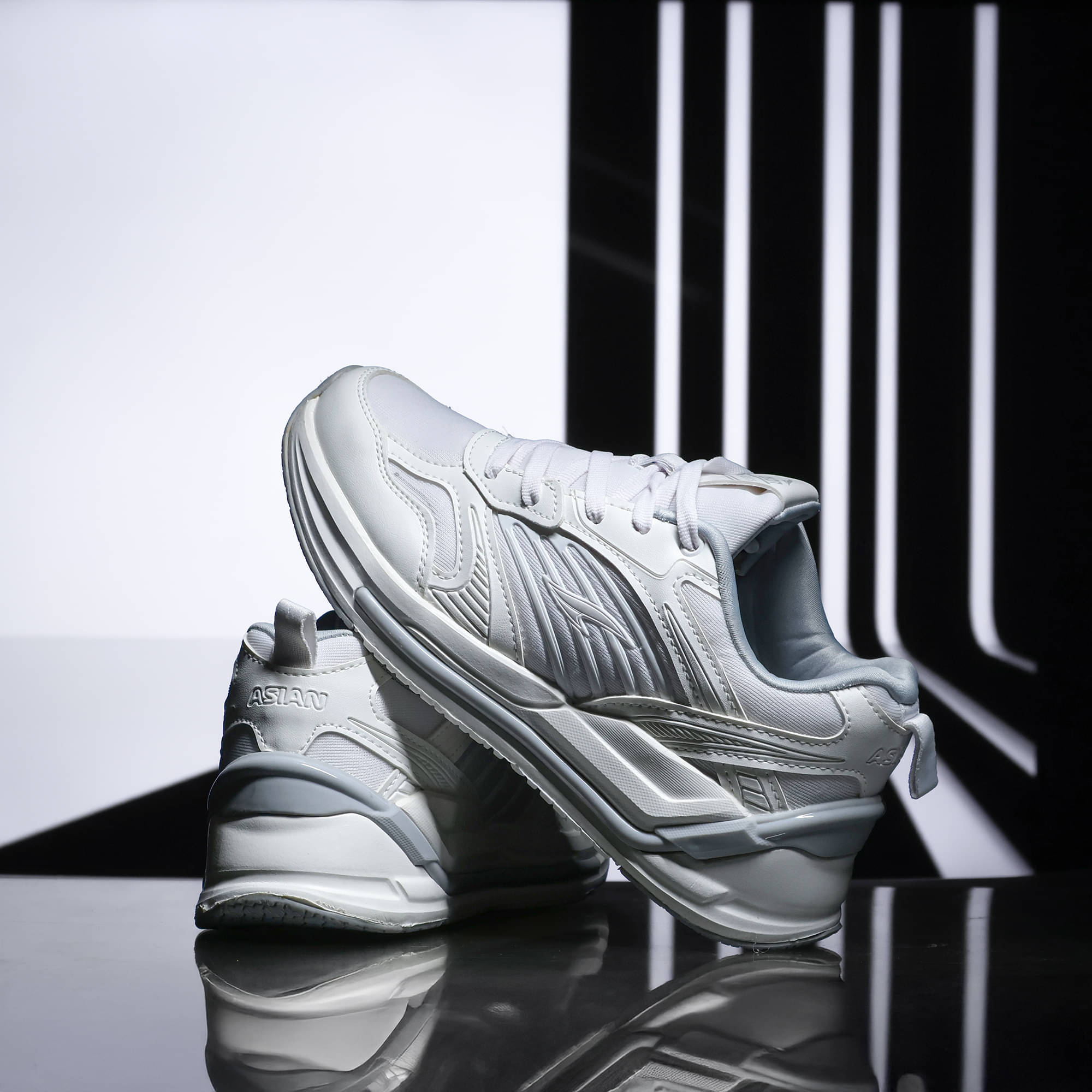     			ASIAN POWERKICK-05 White Men's Sports Running Shoes