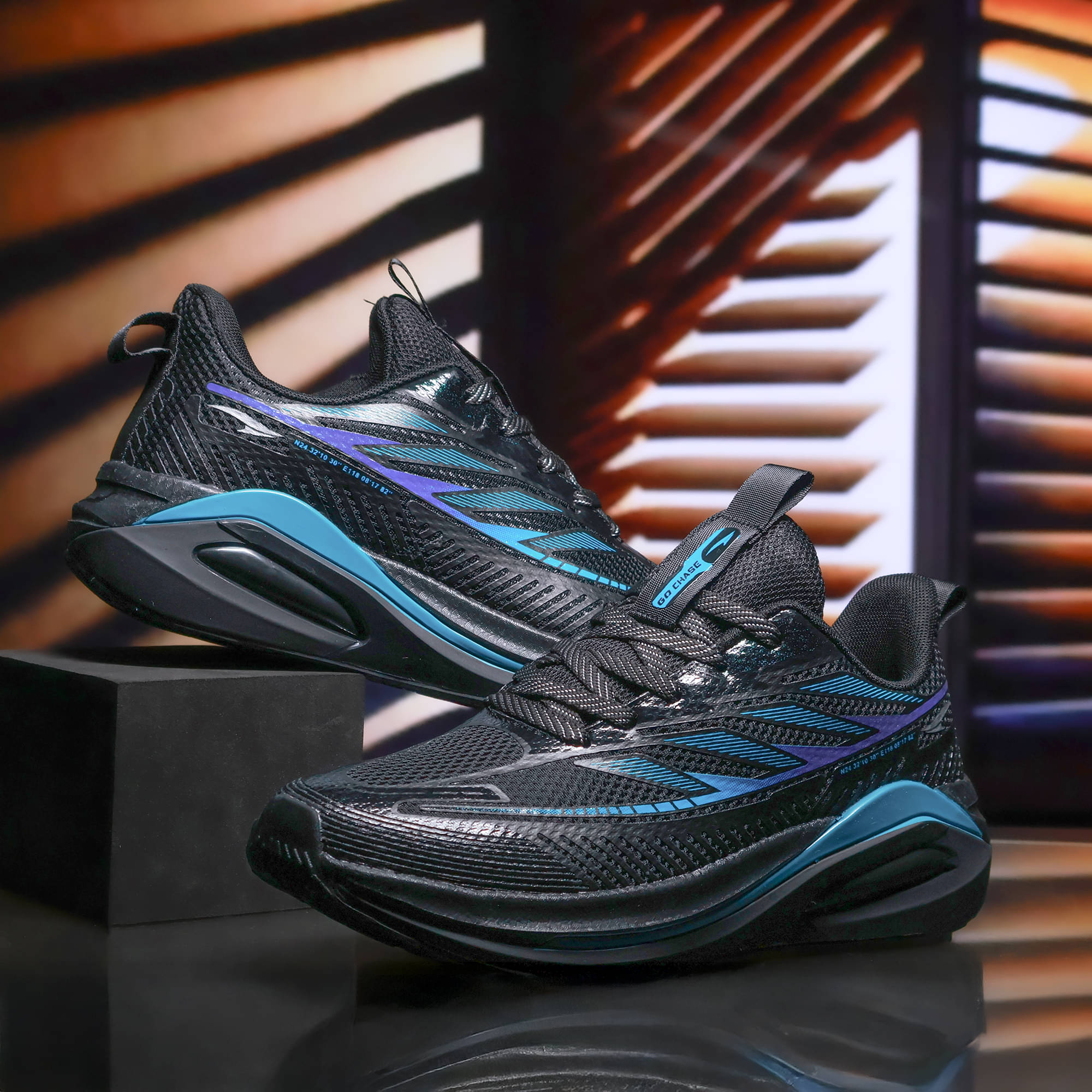 ASIAN QUANTUM-25 Black Men's Sports Running Shoes     			ASIAN QUANTUM-25 Black Men's Sports Running Shoes