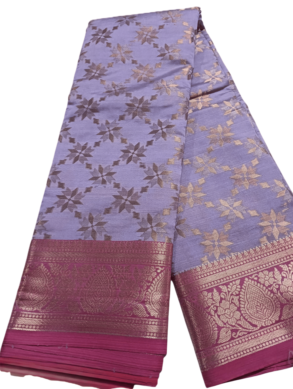 Aaradhyaa Silk Blend Embroidered Regular Saree With Unstitched Blouse Piece ( Lavender,Magenta,Gold )     			Aaradhyaa Silk Blend Embroidered Regular Saree With Unstitched Blouse Piece ( Lavender,Magenta,Gold )