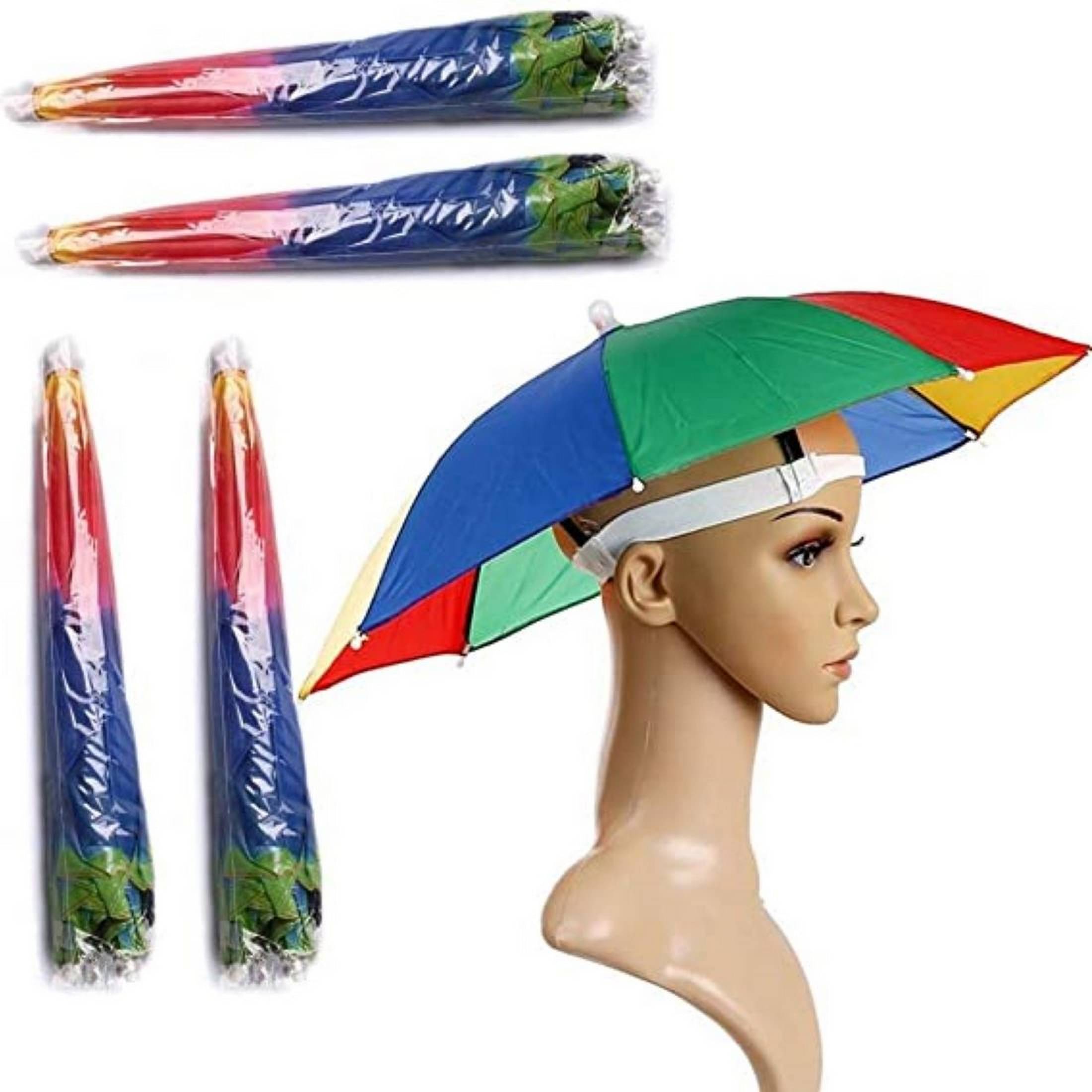     			Adorazone 3 Fold Headwear Umbrella Hat Headwear Umbrella ( Multi , Printed )