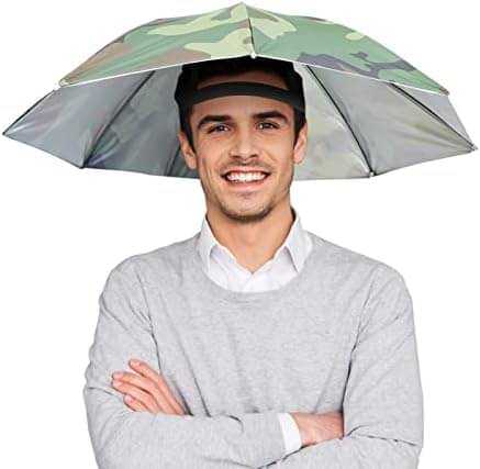Adorazone 3 Fold Headwear Umbrella Hat Headwear Umbrella ( Green , Printed )     			Adorazone 3 Fold Headwear Umbrella Hat Headwear Umbrella ( Green , Printed )